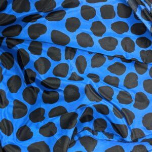 Spotty Blue & Black Satin (110cm x 300cm)