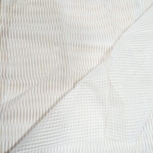 White Striped Sheer Dress Fabric (112cm x 120cm)