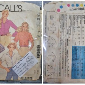 Vintage Pattern: (1980) McCalls #6957 Girls/ Teens Blouse (Size 13/14)