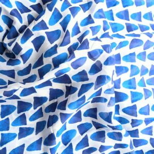 White & Blue Georgette (110cm x 180cm)