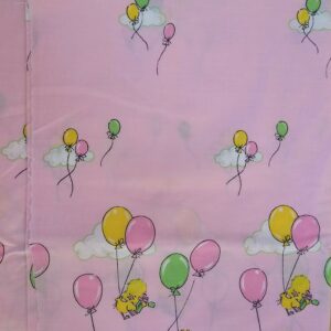 Balloon Chicks with Border Print Vintage Cotton. (90cm x 200cm)