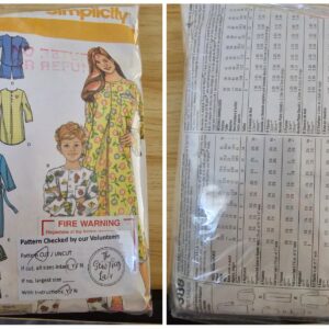 Pattern: Simplicity #4388 Children's Nightshirt, Long or Short PJ's and Robe. (Size 7-14)