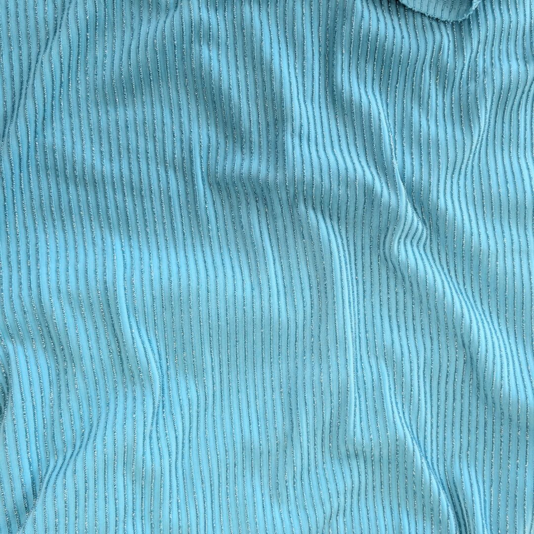 Metallic Ribbed Teal Dress Knit (150cm x 128cm)