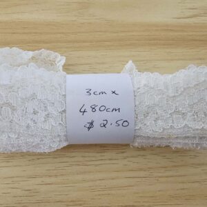 White Lace Trim (30mm x 4.8m)