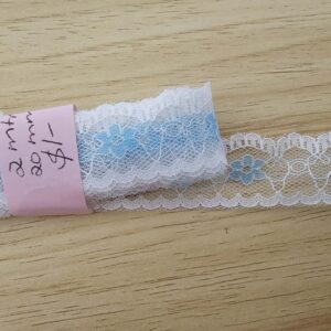 Blue & White Lace Trim (20mm x 2m)