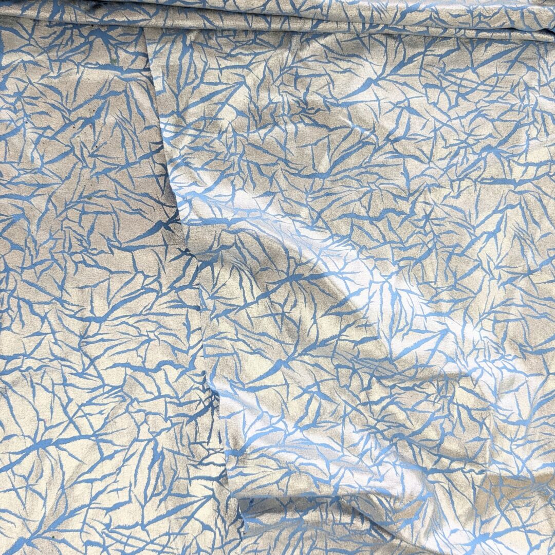 Blue & Silver Cracked Foil Spandex (150cm x 46cm)