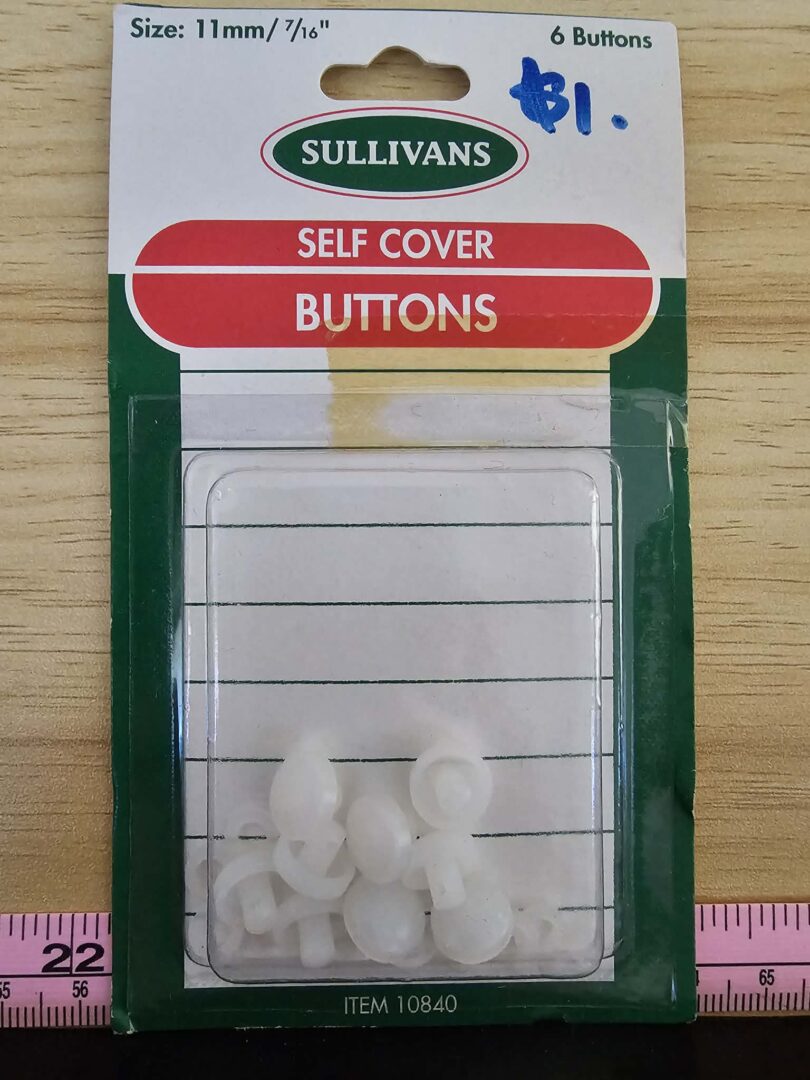Buttons: Sullivans Self Cover Buttons - 11mm x 6