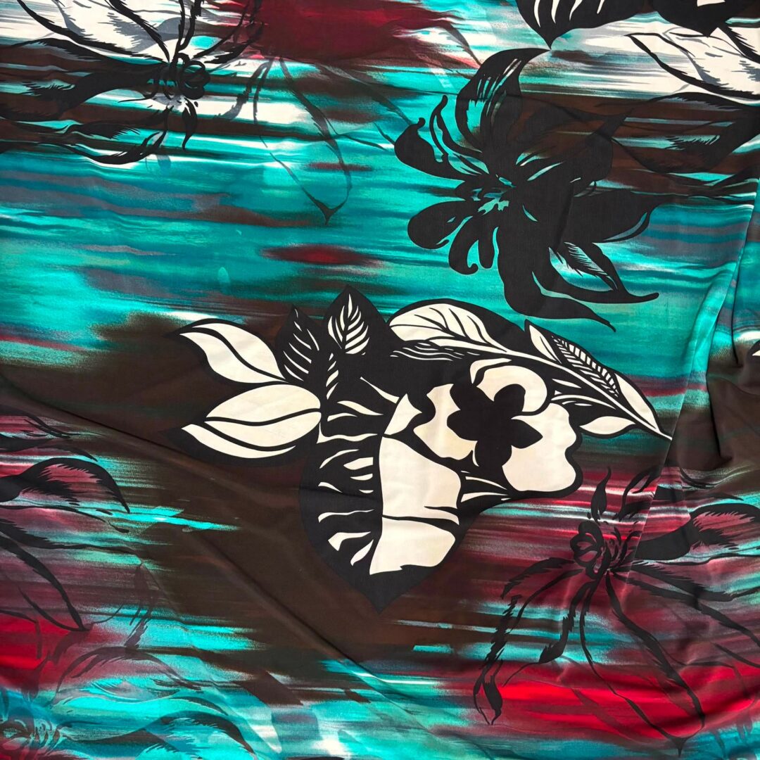 Abstract Floral Flowy Poly Jersey (150cm x 100cm)