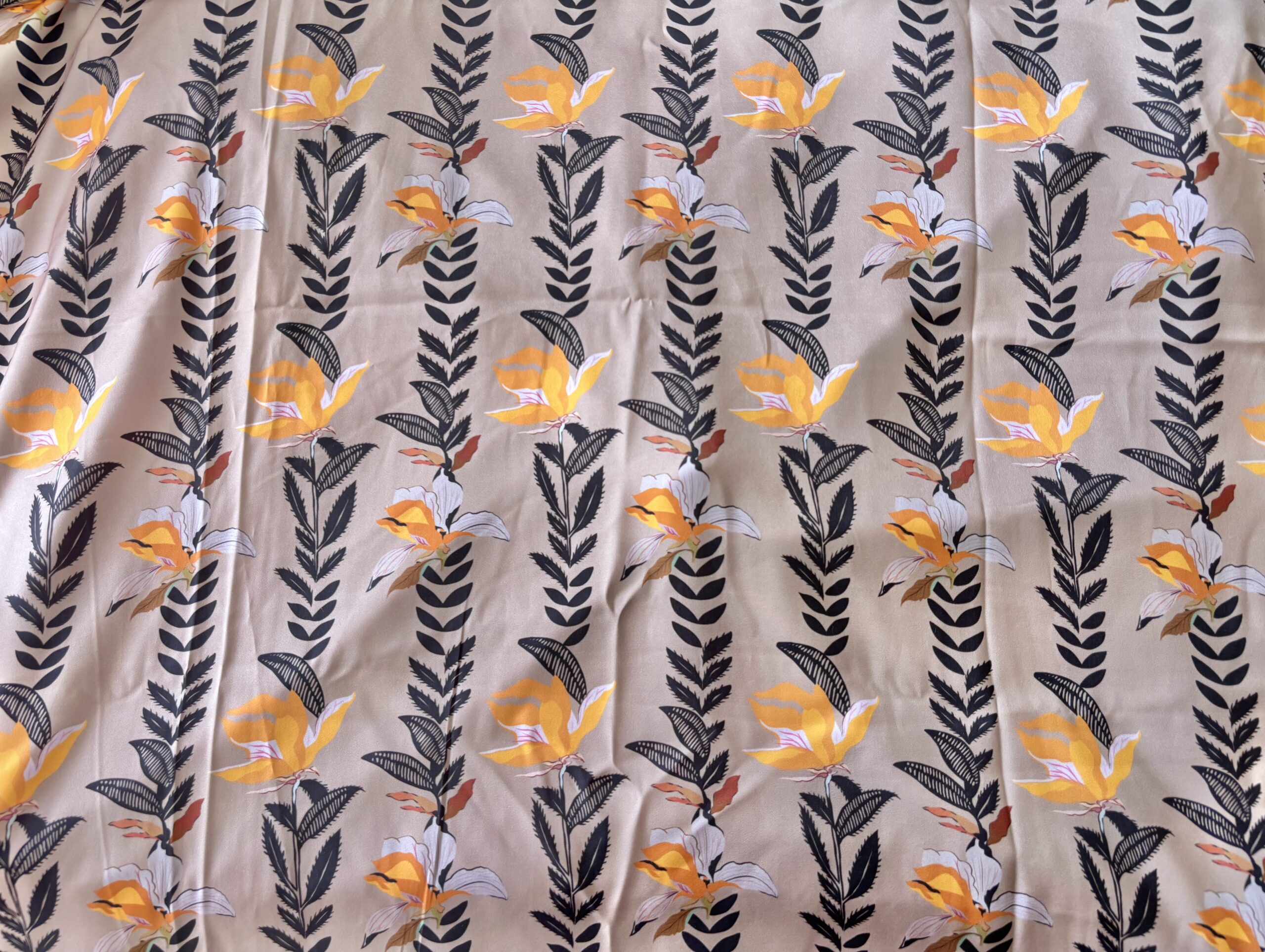 Vertical Autumn Vines Dress Fabric. (152cm x 113cm)