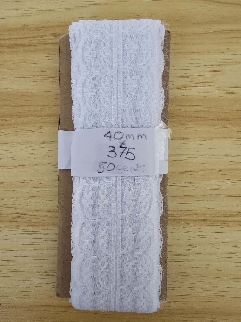 White Lace Trim (40mm x 3.75m)