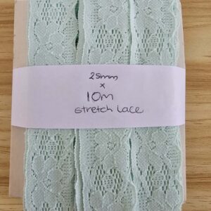 Mint Green Stretch Lace (25mm x 10m)