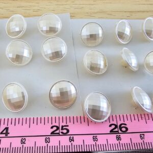 Plastic Faceted Shank Buttons x 18