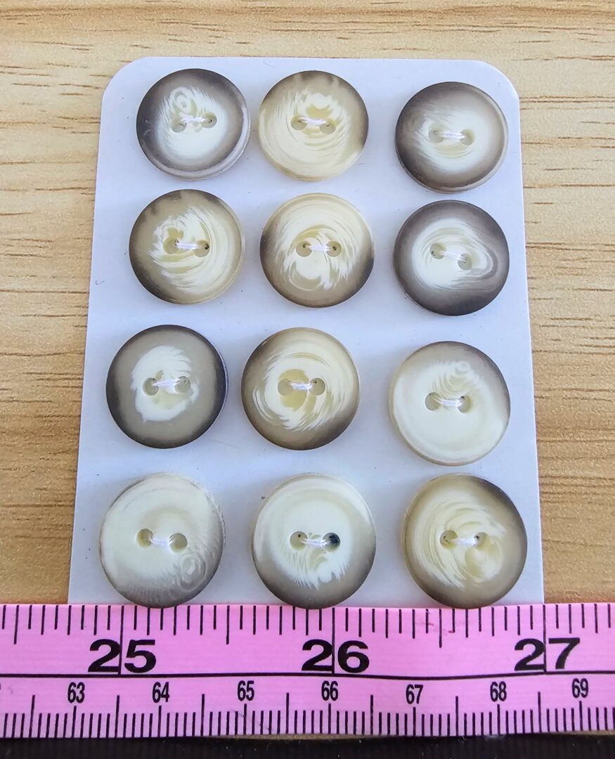Brown & Cream Buttons x 12