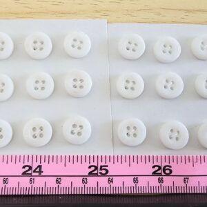White Buttons x 18