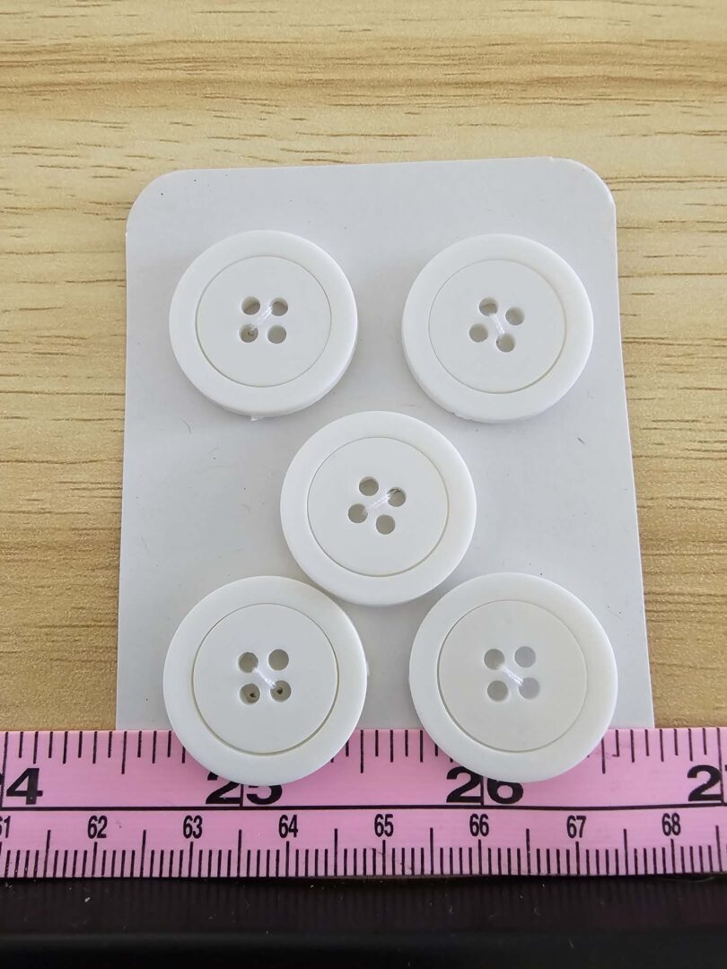 White Buttons x 5