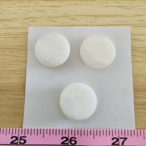 White Glass Shank Buttons x 3