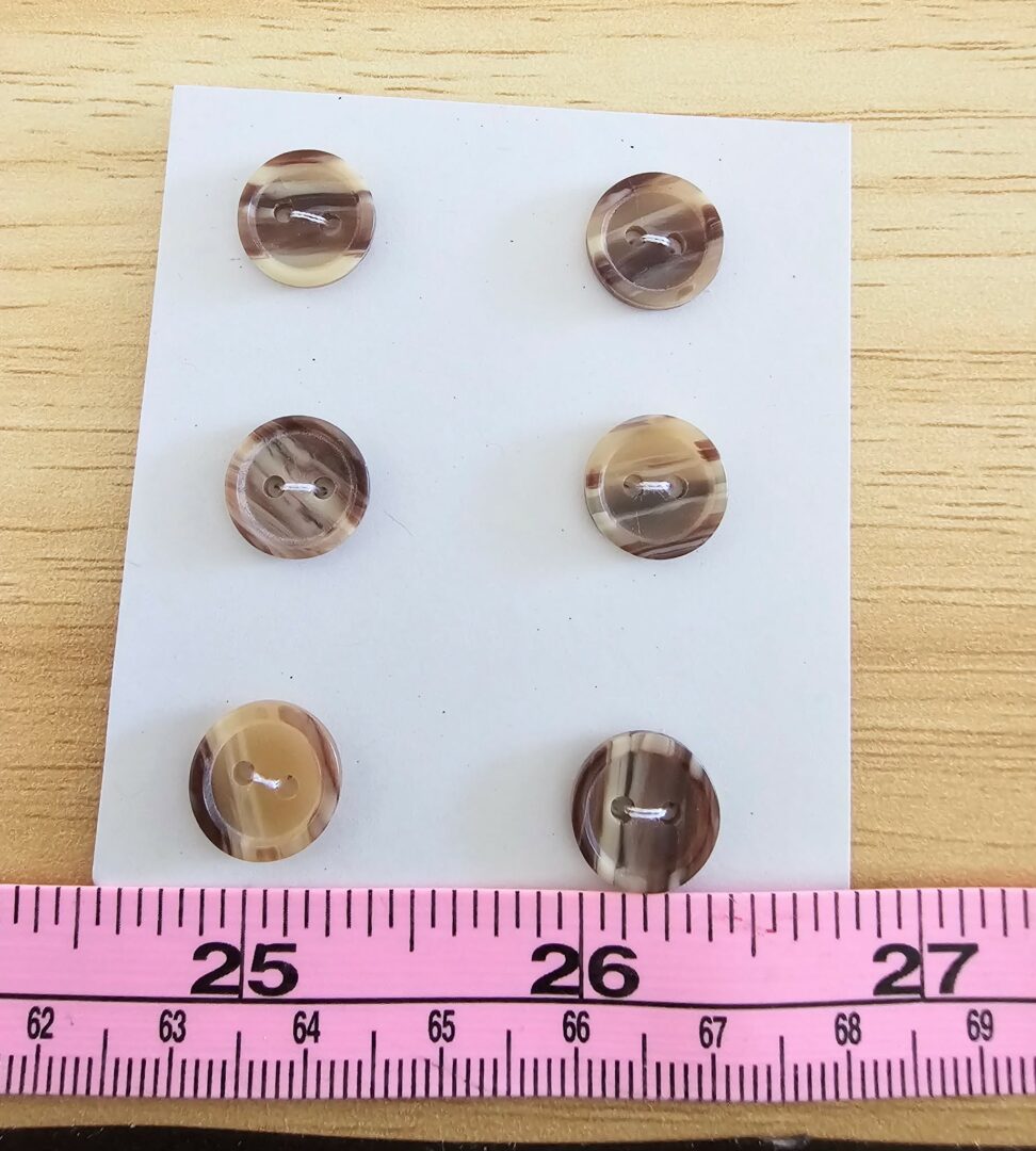 Brown Toned Buttons x 6