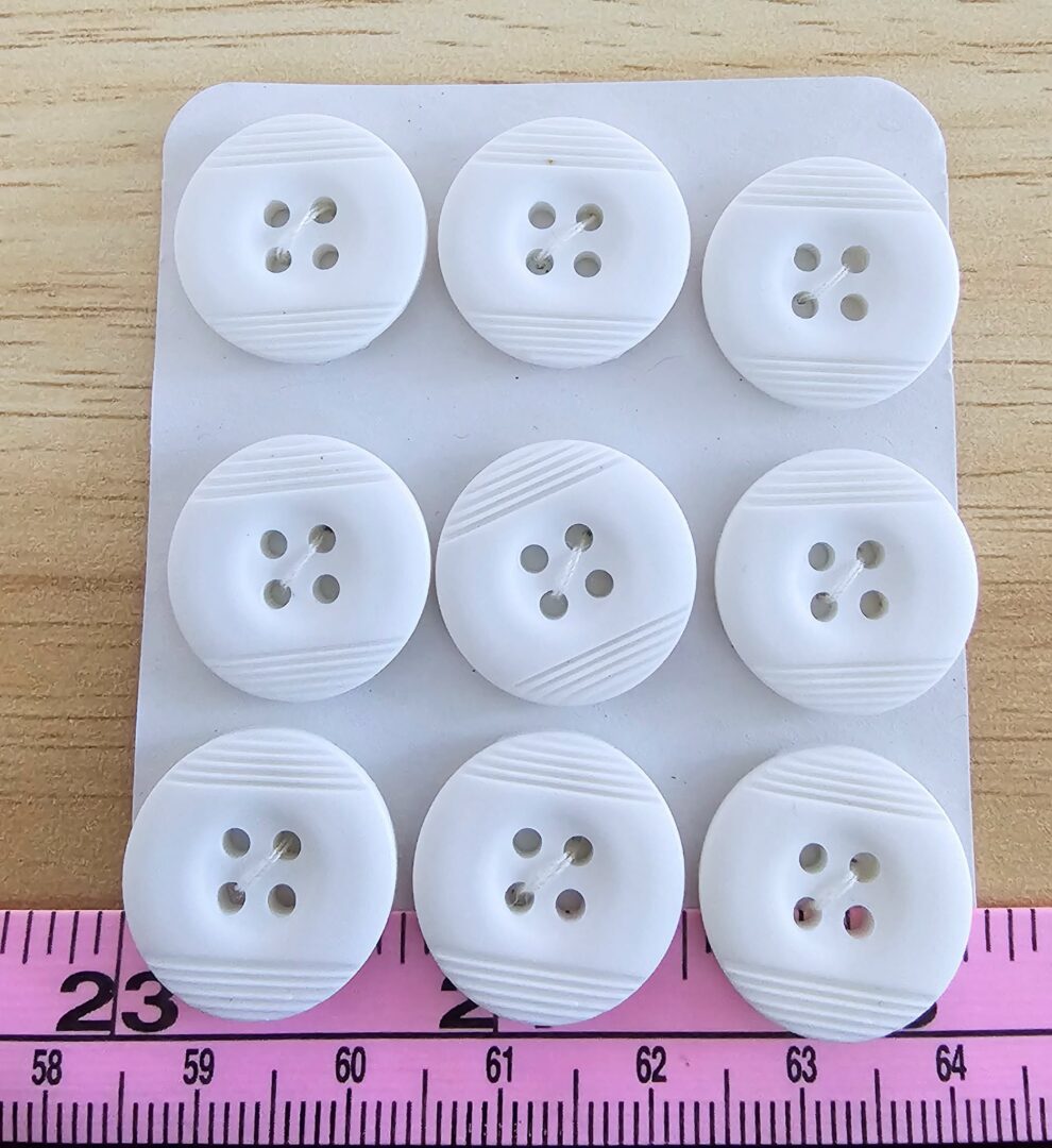 White Buttons x 9