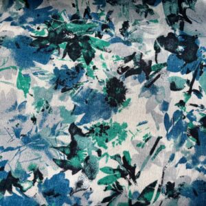 Blue Floral Open Wevae Home Decorator Fabric (115cm x 255cm)