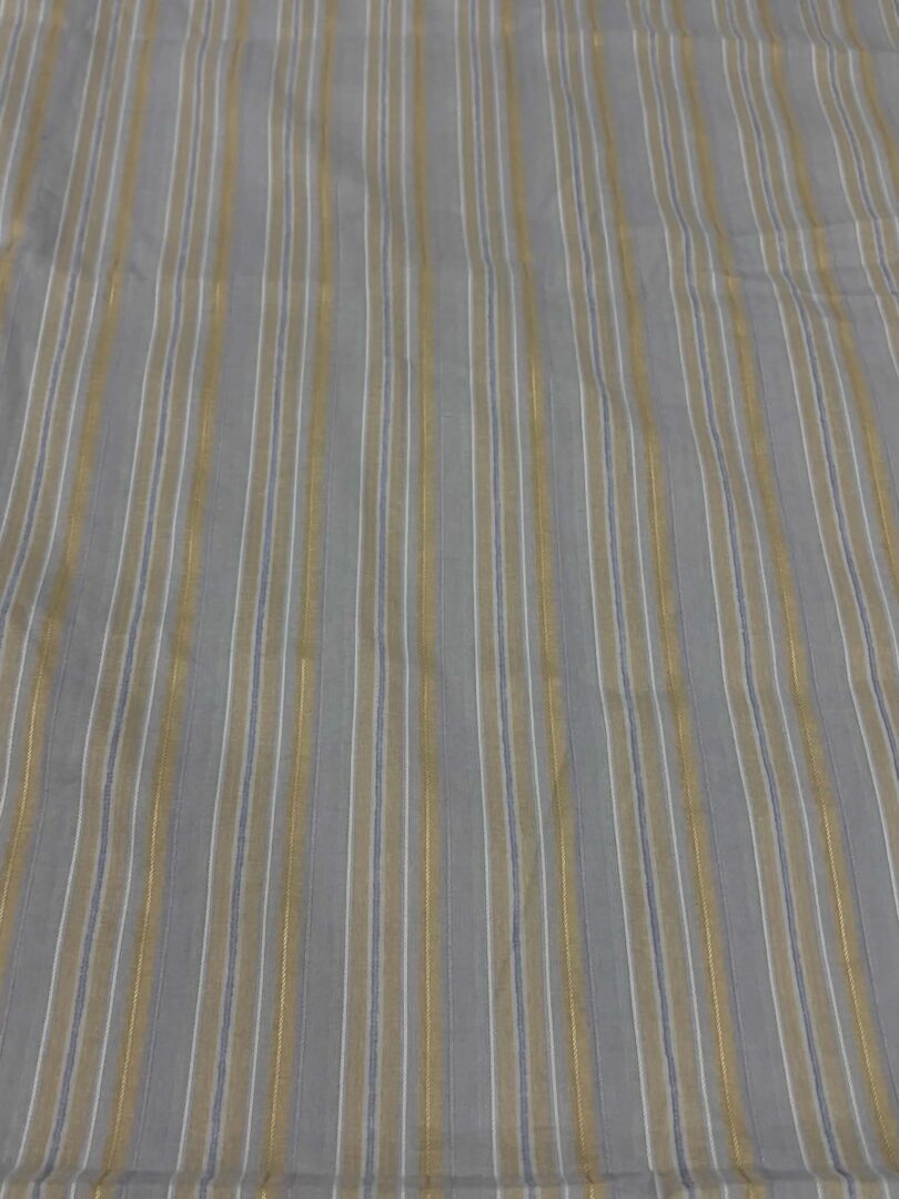 Pale Yellow & Blue Stretch Cotton Shirting (140cm x 120cm)