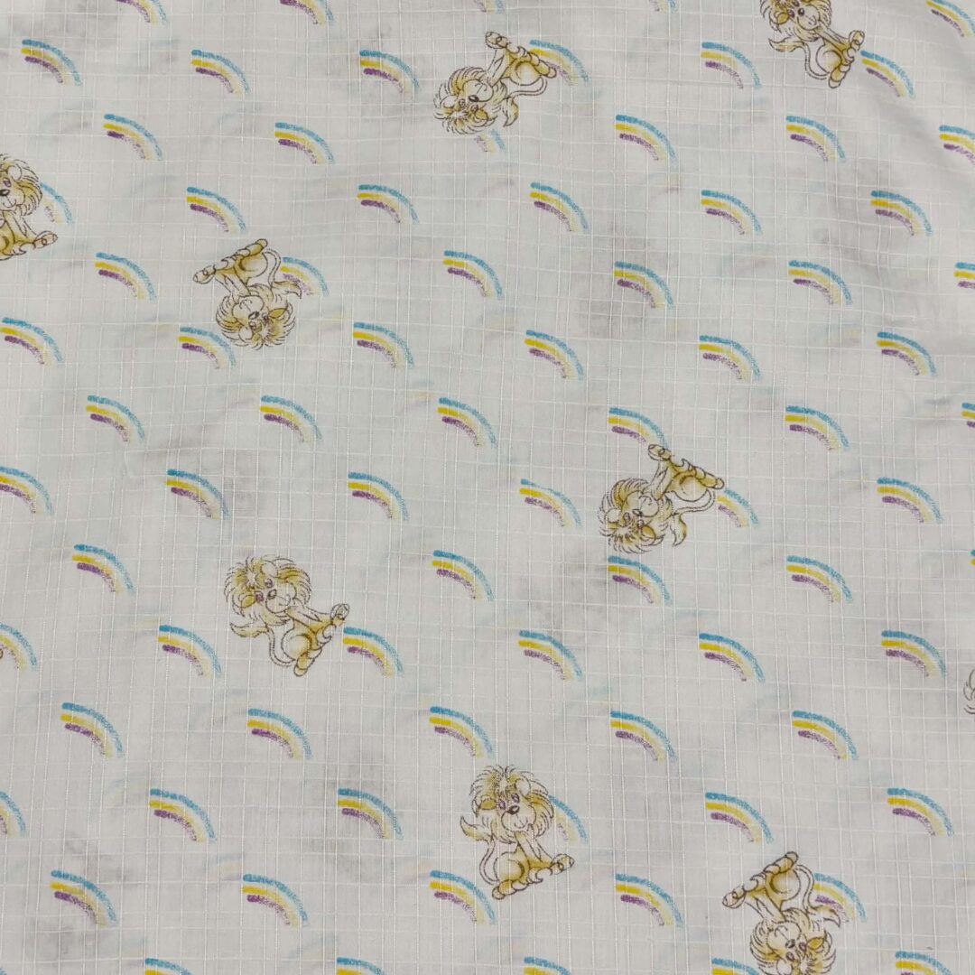 Vintage Rainbow Lion Cotton with Grid Texture (83cm x 289cm)