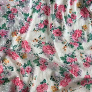 Floral Swiss Dot Sheer Dress Fabric (140cm x 270cm)