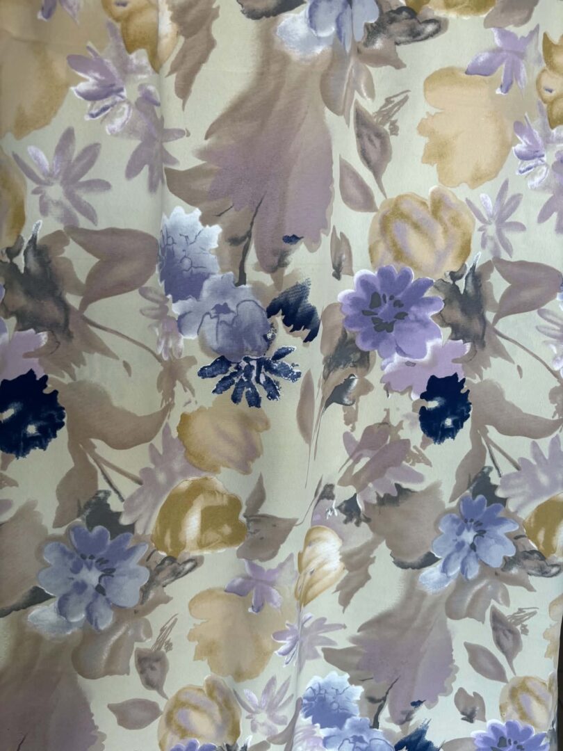 Muted Floral Print Light and Flowy Dress Fabric (116cm x 296cm)