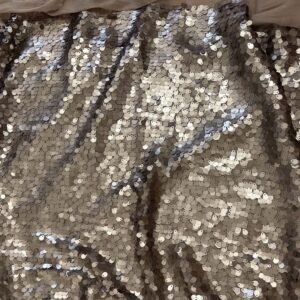 Old Gold Sequined Stretch Mesh (180cm x 158cm)