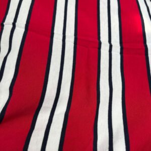 Red, Navy & White Striped Cotton T-Shirt Knit (150cm x 100cm)