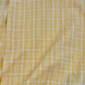 Vintage Yellow Plaid Textured Cotton (90cm x 324cm)