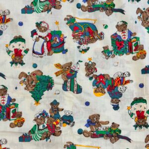 Vintage Christmas Bears Cotton (81cm x 155cm)