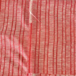 Red and White Dashed by John Kaldor Fabrickmaker Quilting Cotton (112cm x 266cm / 112cm x 147cm)