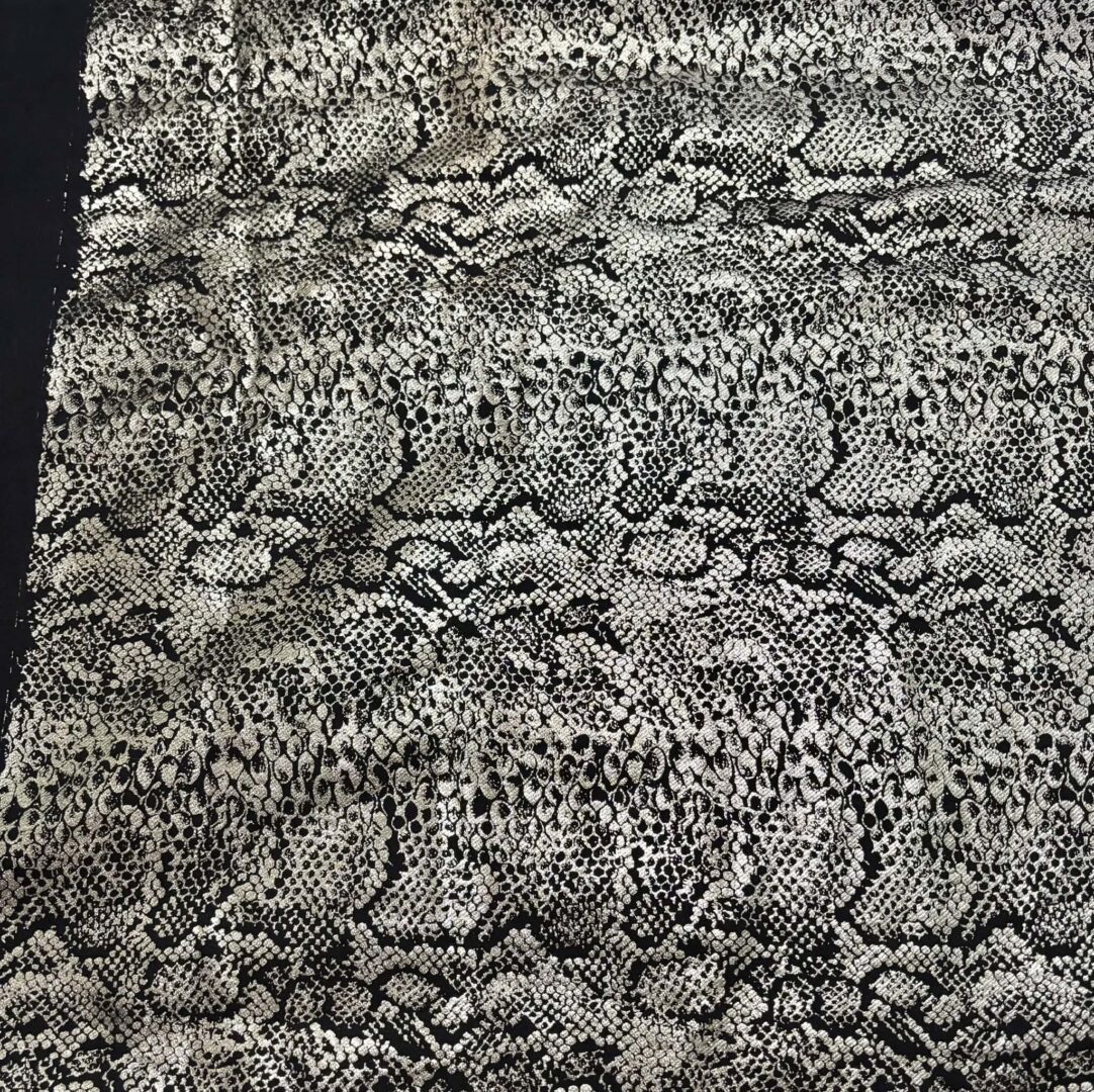 Golden Foil Snake Print Cotton Knit (150cm x 200cm)