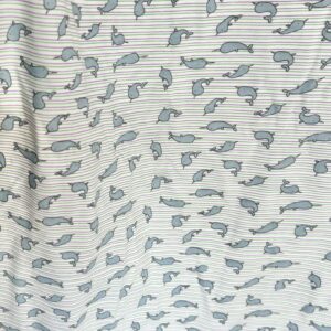 Striped Narwhal Cotton Jersey (112cm x 135cm)