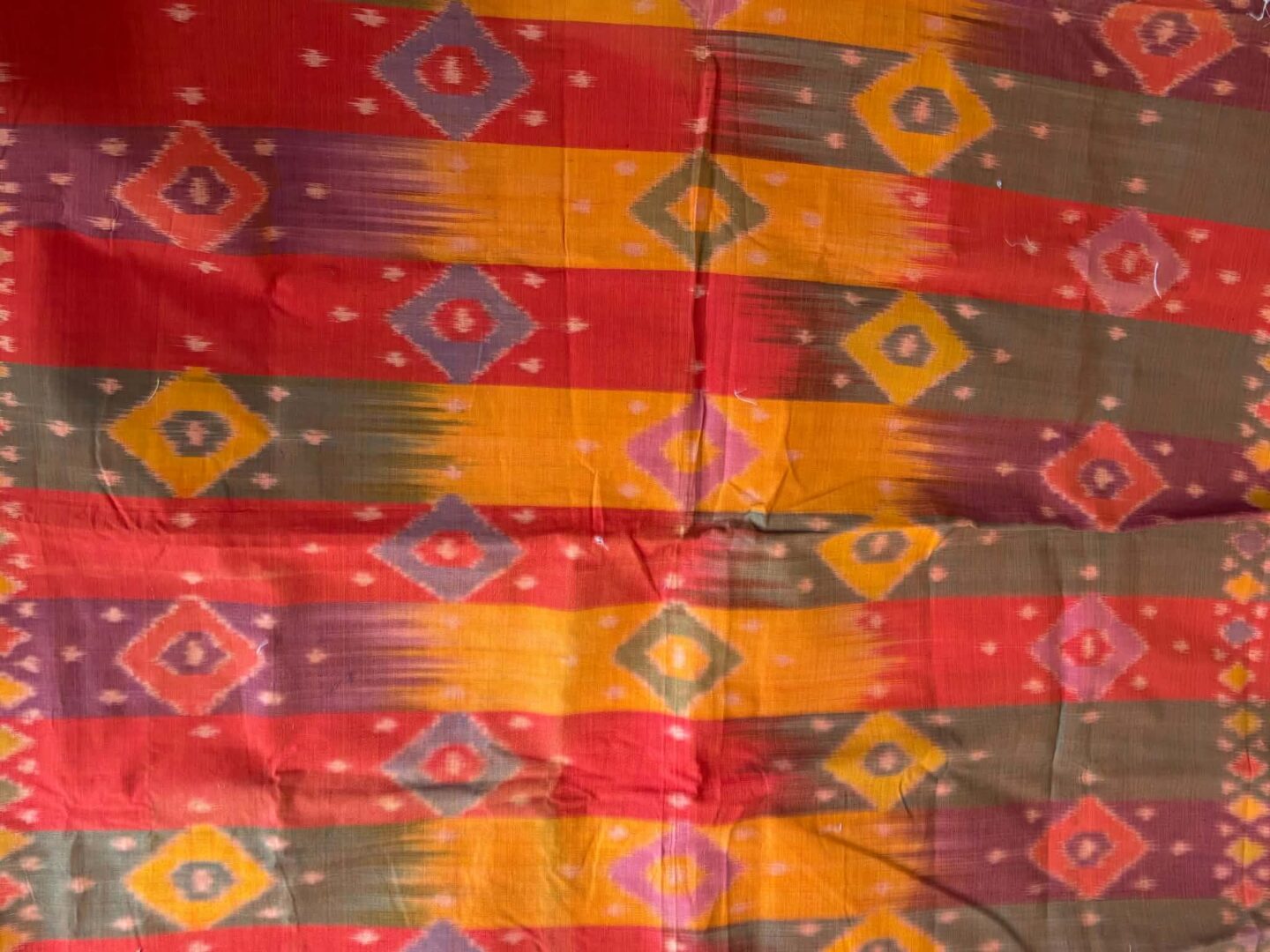 Geometric Woven Ikat-Style Cotton (102cm x 144cm)
