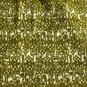 Retro Abstract Squiggle Print Stable Knit (120cm x 180cm)