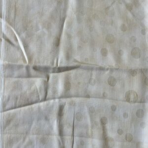 Cream & White Jacquard Polka Dot Cotton Home Decorator Fabric (114cm x 72cm)