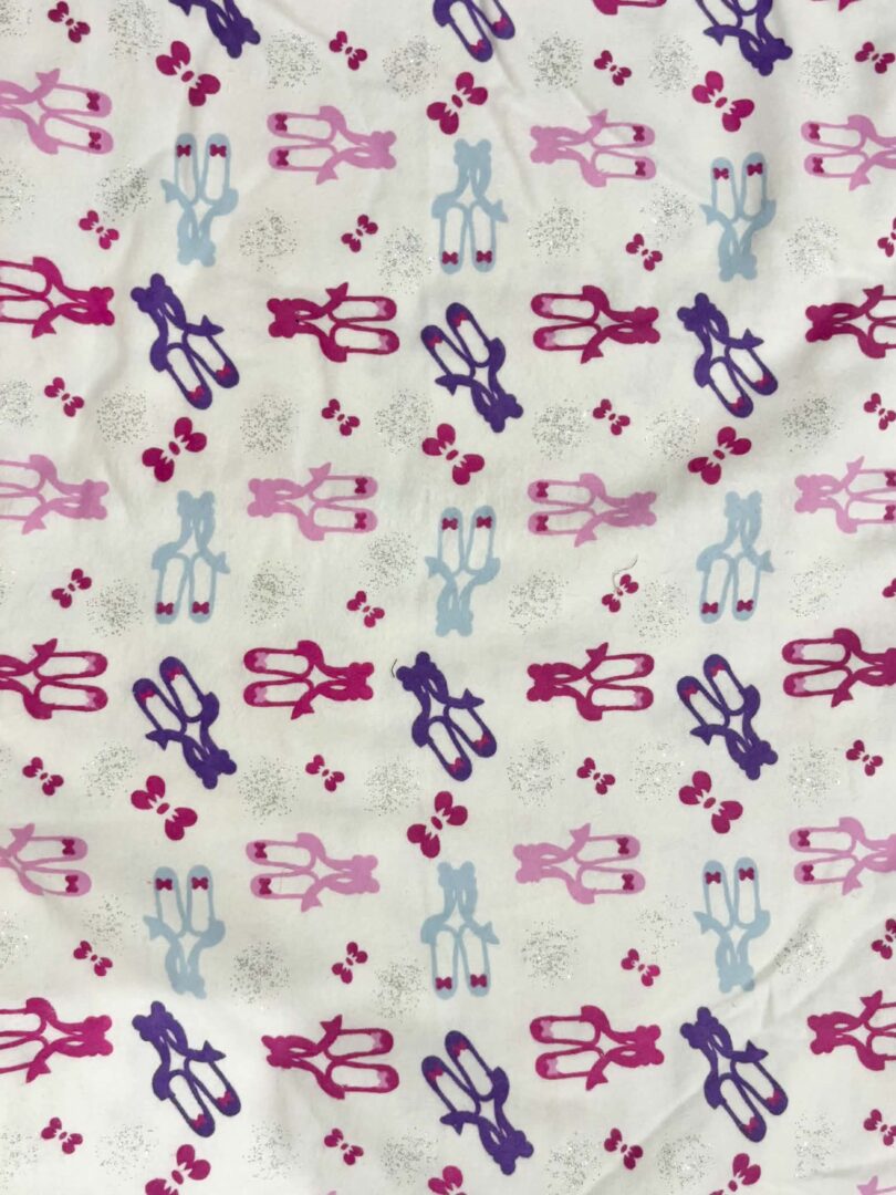 Ballet Shoes Cotton Flannelette with Glitter! (110cm x 267cm)