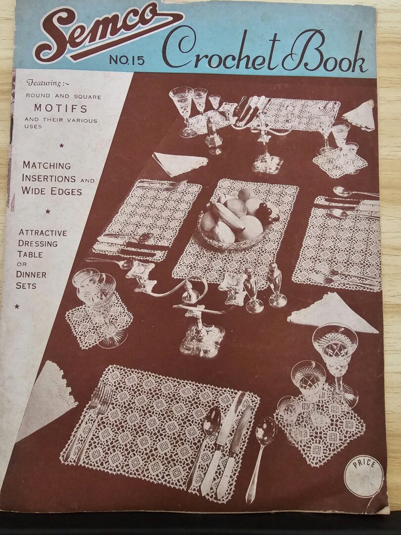 Vintage Pattern Booklet: This is a vintage Semco Crochet Book No. 12: Round and Square Motifs and Their Various Uses.