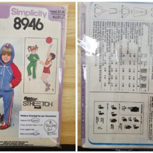 Vintage Pattern: Simplicity #8946 Child's Pullover Tops, Pants, Shorts & Unlined Jacket (Size 4-6)