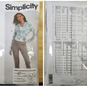 Pattern: Simplicity #S9895 Ladies Knit Jacket & Leggings (Size 10-18)