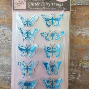 Glitter Fairy Wings - Shimmering Dimensional Stickers (Acid Free)