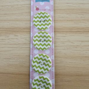 Buttons: Riley Blake Designs 1" Matte Round Chevron Buttons - Lime