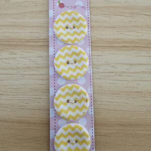 Buttons: Riley Blake Designs 1" Matte Round Chevron Buttons - Yellow