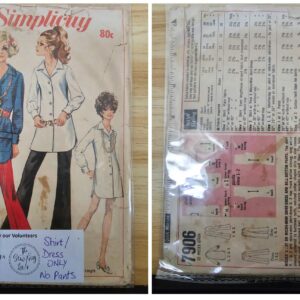 Vintage Pattern: Simplicity #7906 Ladies Shirt & Dress (Size 12)
