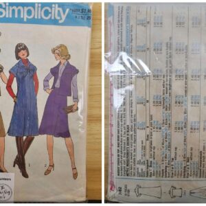 Vintage Pattern: Simplicity #7182 Ladies Dress or Top, Bias Skirt & Scarf (Size 10)