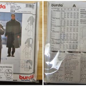 Pattern: Burda #3002 Men's Coat/ Jacket (Size 38-48)
