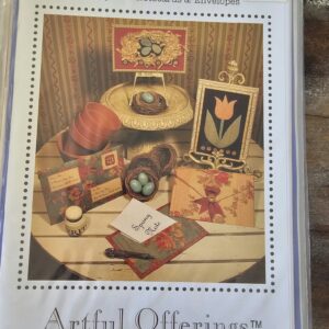 Pattern: Nest & Tulip Spring Quilted Notecards & Envelopes by Artful Offerings