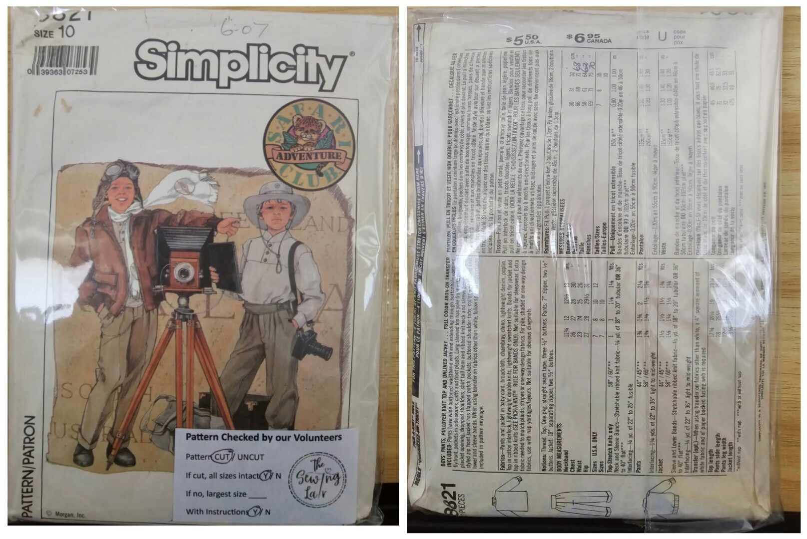 Vintage Pattern: Simplicity #8821 Boys Pants, Pullover Knit Top & Unlined Jacket (Size 10)
