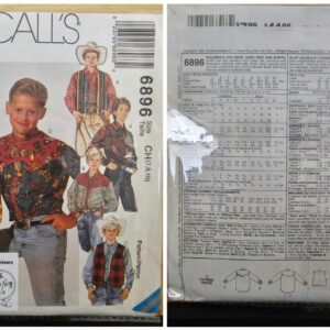 Pattern: McCalls #6896 Boys Lined Vest & Shirts (Size 7-10)